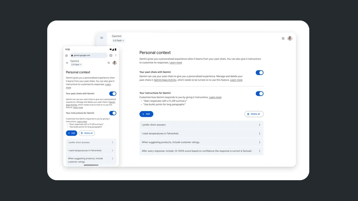 Gemini-appen får nya smarta funktioner som tillfälliga chattar